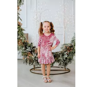 Дитяча сукня з воланом Пудра р.134